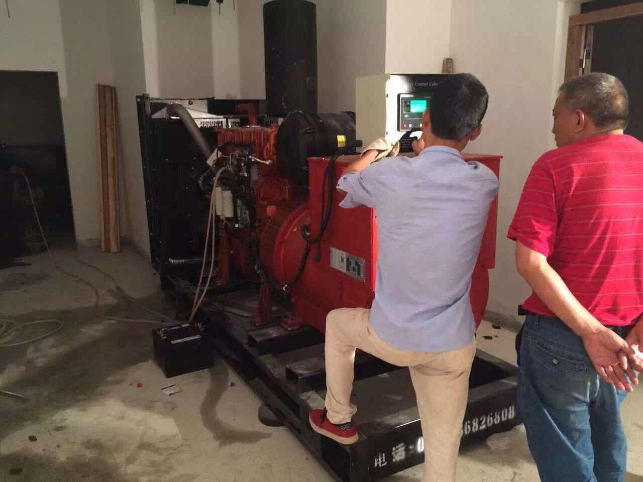 明邦工作人员在邵阳进行400kw潍柴发电机安装